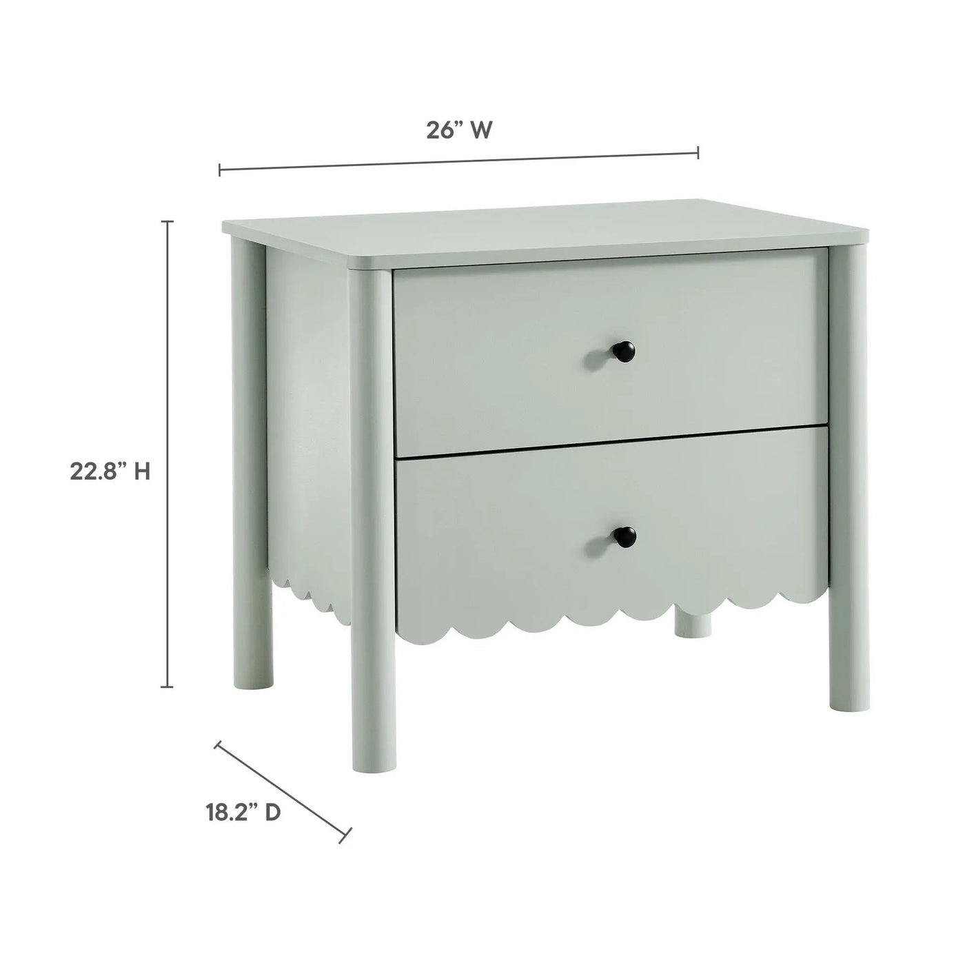 Emmeline Scalloped 2-Drawer Nightstand by Modway by HouseOfZazla