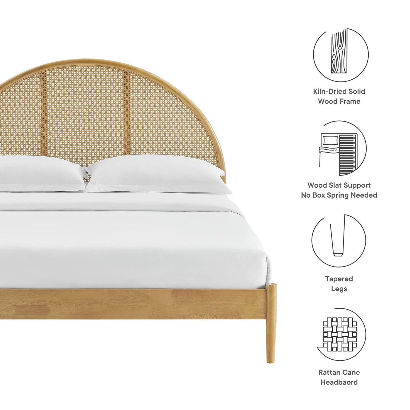 Odette Queen Arched Rattan Cane Platform Bed by Modway by HouseOfZazla