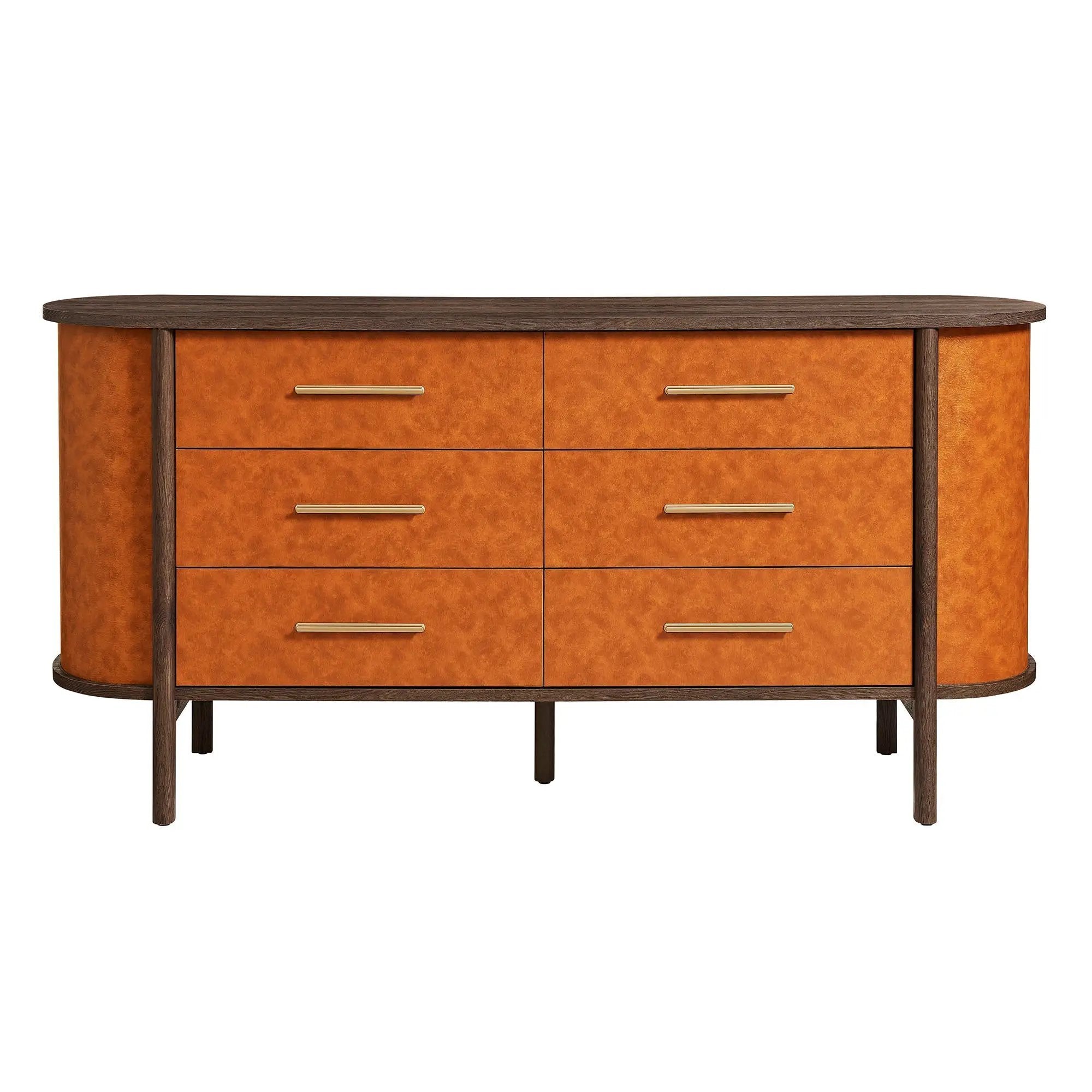 Coralie Curved 6-Drawer Vegan Leather Oval Dresser by Modway by HouseOfZazla