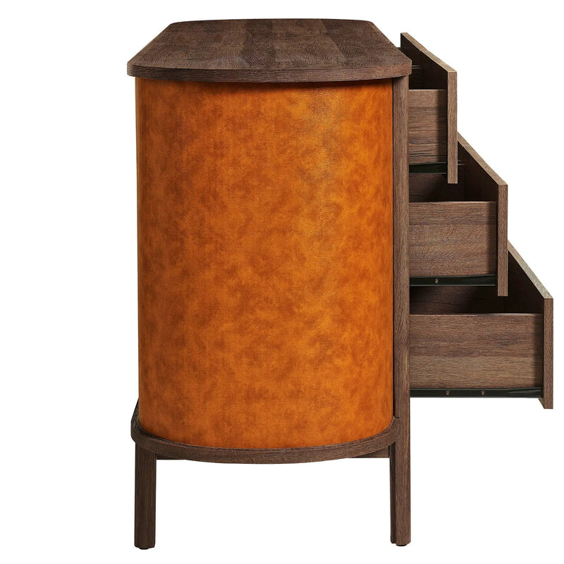 Coralie Curved 6-Drawer Vegan Leather Oval Dresser by Modway by HouseOfZazla