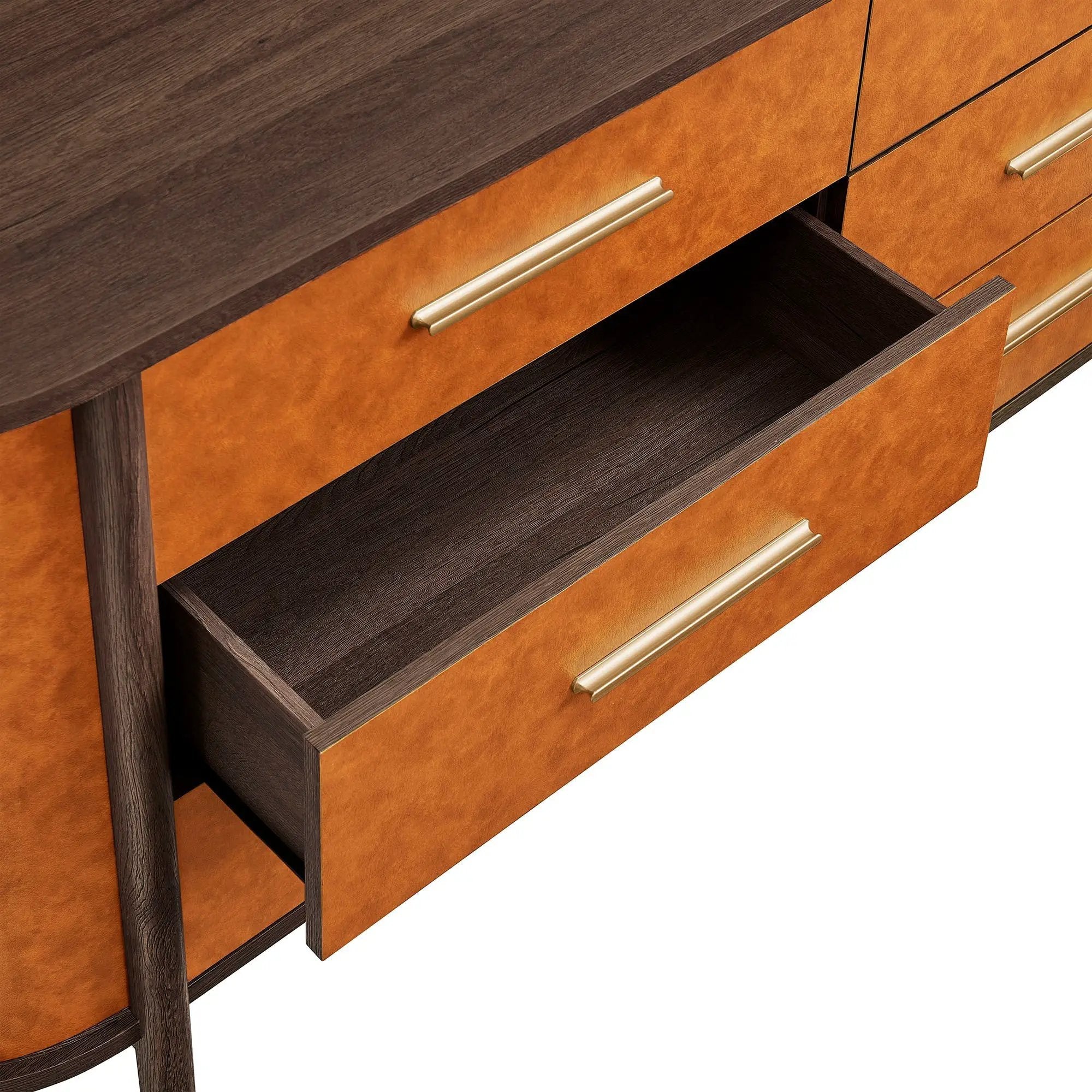 Coralie Curved 6-Drawer Vegan Leather Oval Dresser by Modway by HouseOfZazla