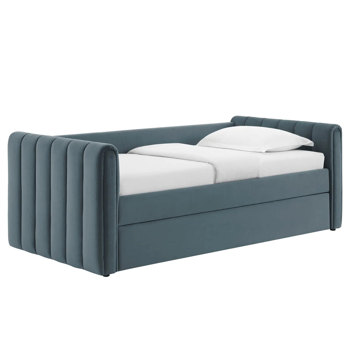 Veyla Channel Tufted Performance Velvet Twin Daybed With Trundle by HouseOfZazla
