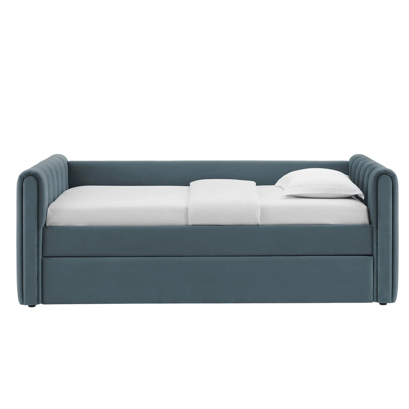 Veyla Channel Tufted Performance Velvet Twin Daybed With Trundle by HouseOfZazla