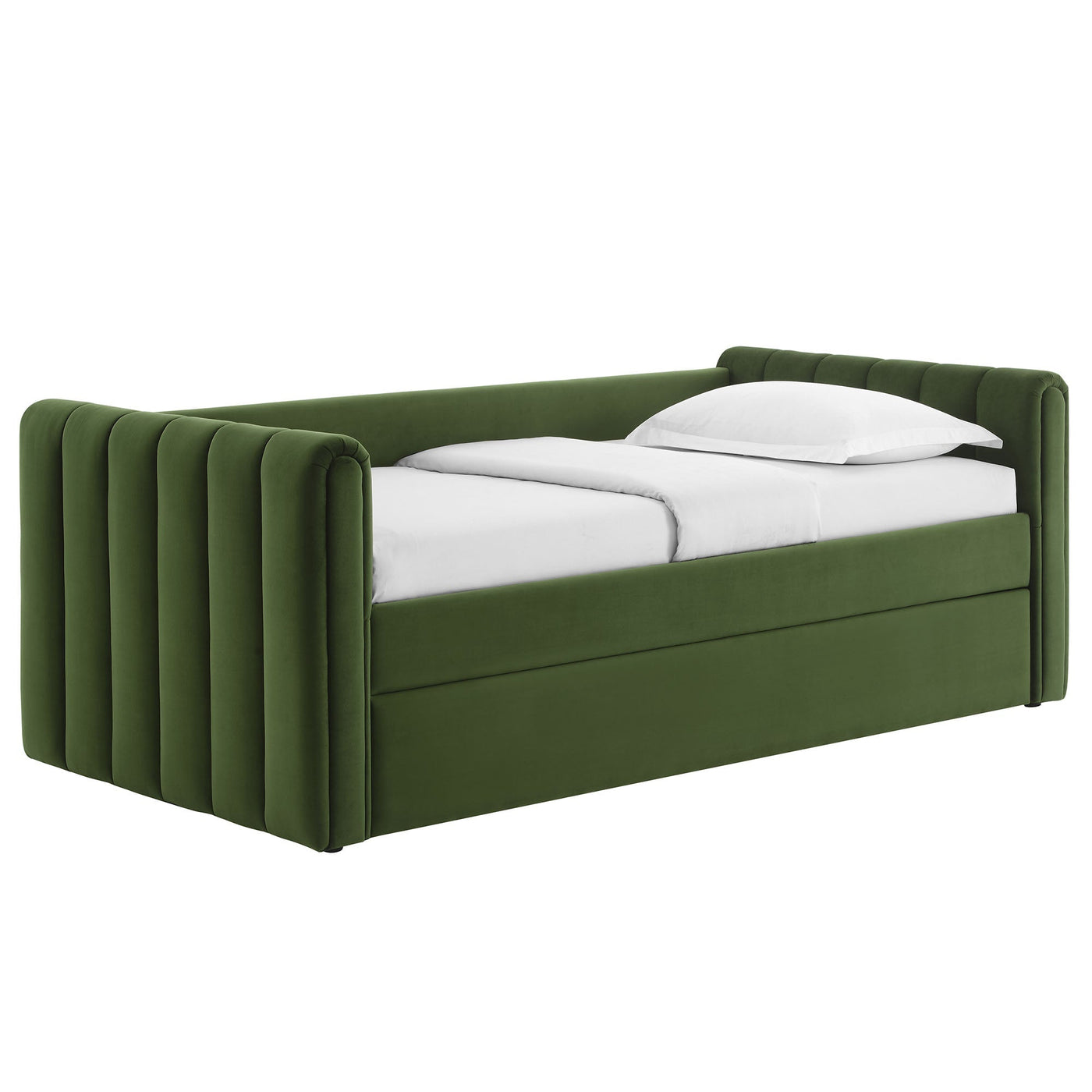 Veyla Channel Tufted Performance Velvet Twin Daybed With Trundle by HouseOfZazla