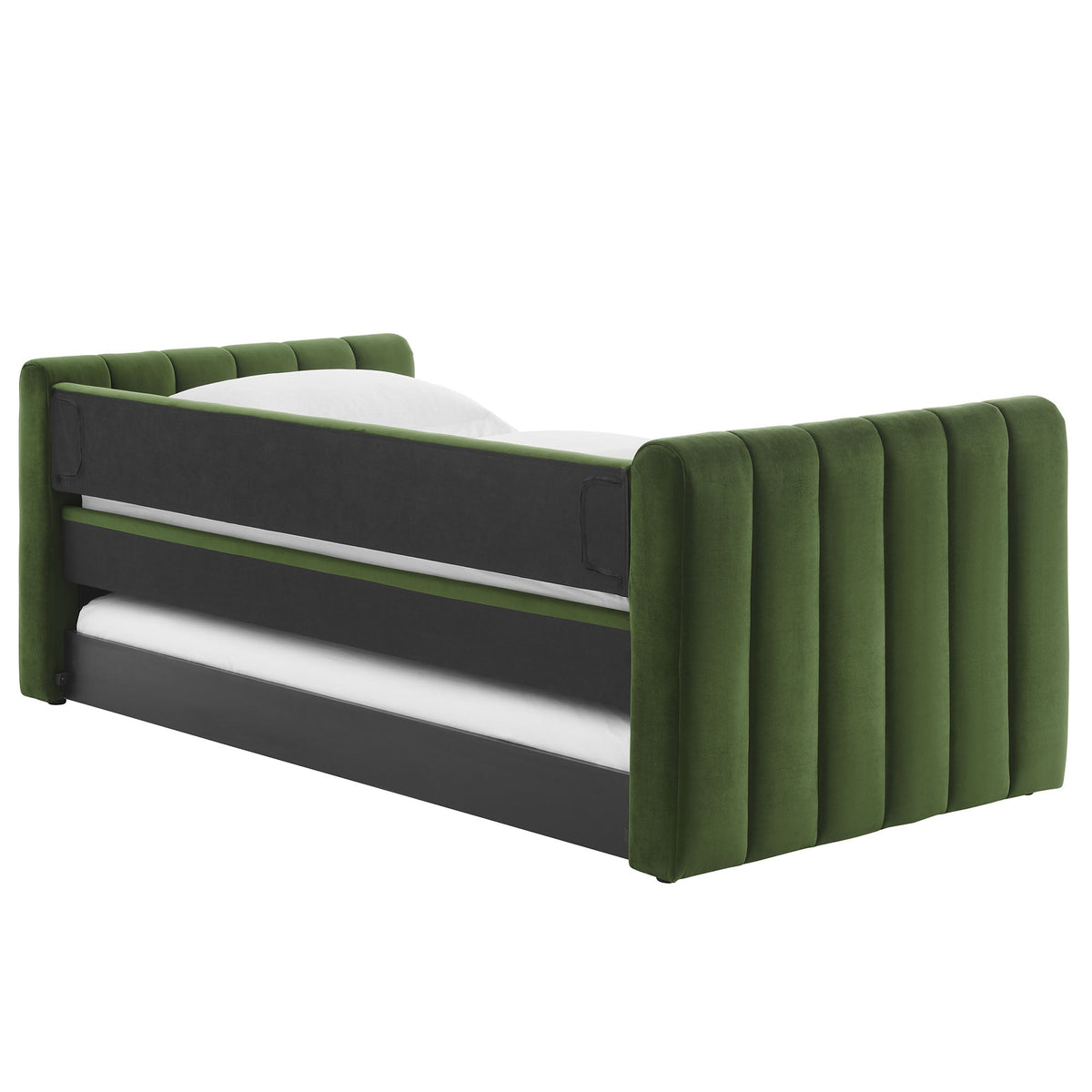 Veyla Channel Tufted Performance Velvet Twin Daybed With Trundle by HouseOfZazla