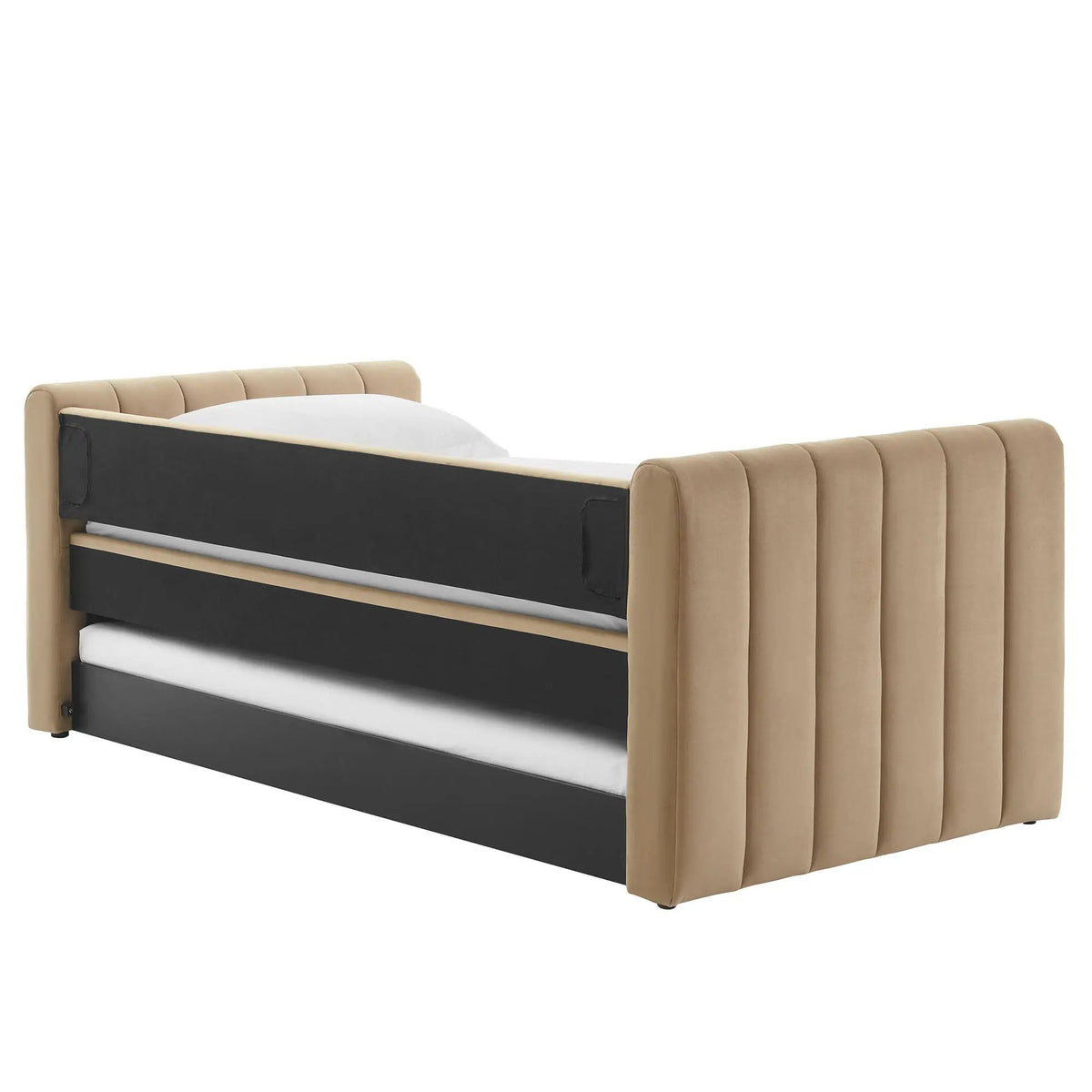 Veyla Channel Tufted Performance Velvet Twin Daybed With Trundle by HouseOfZazla