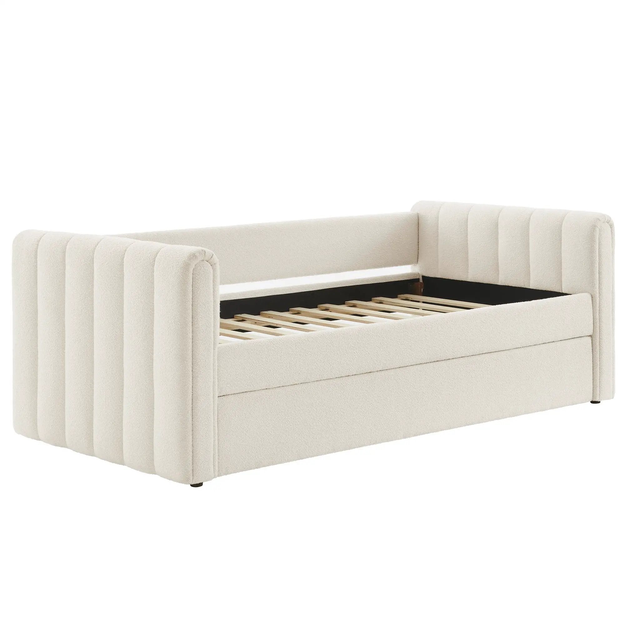 Veyla Channel Tufted Boucle Twin Daybed with Trundle by Modway by HouseOfZazla