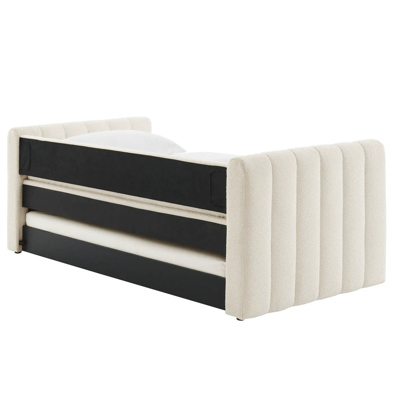 Veyla Channel Tufted Boucle Twin Daybed with Trundle by Modway by HouseOfZazla