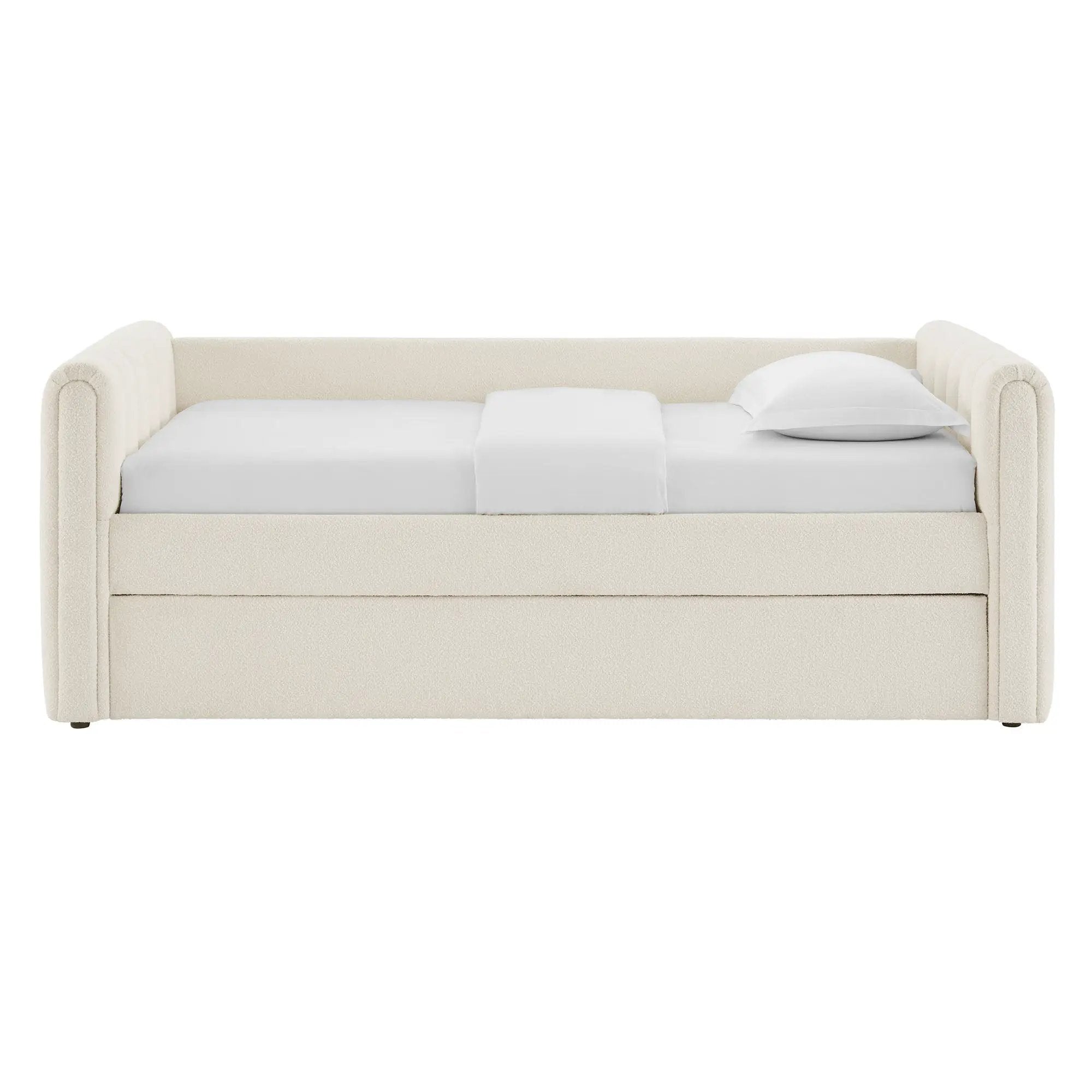 Veyla Channel Tufted Boucle Twin Daybed with Trundle by Modway by HouseOfZazla