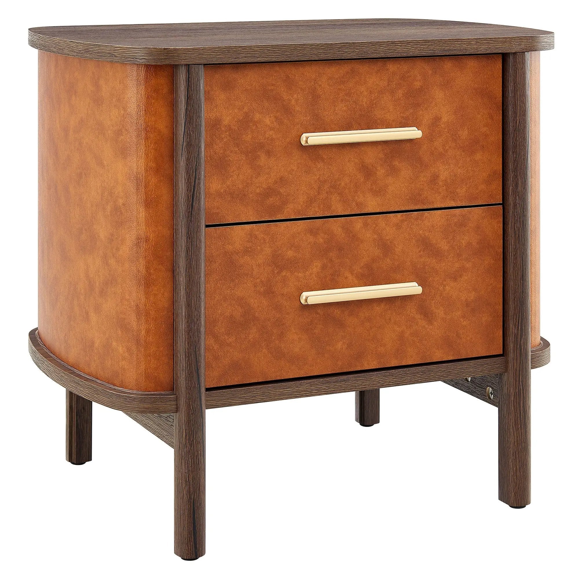 Coralie 2-Drawer Curved Vegan Leather Nightstand by Modway by HouseOfZazla