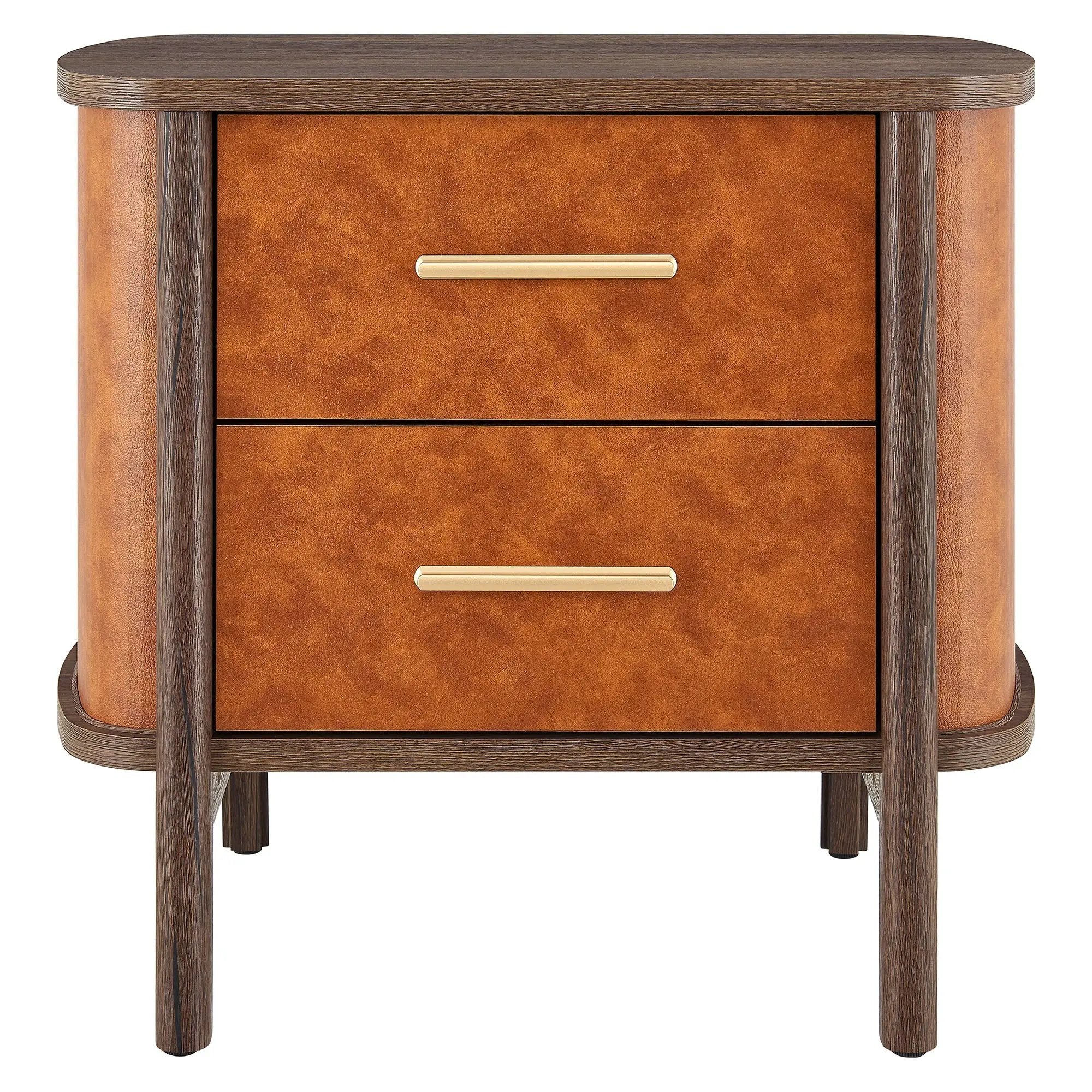 Coralie 2-Drawer Curved Vegan Leather Nightstand by Modway by HouseOfZazla