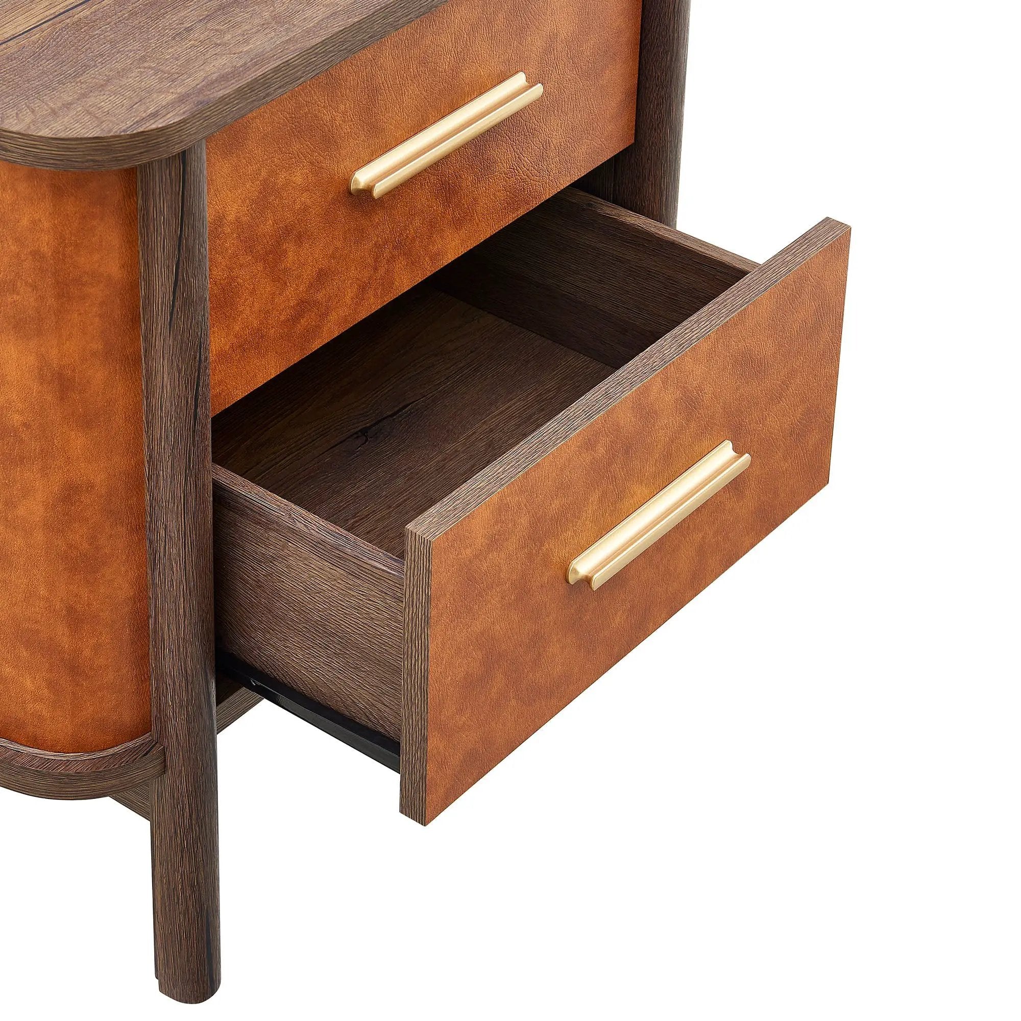 Coralie 2-Drawer Curved Vegan Leather Nightstand by Modway by HouseOfZazla