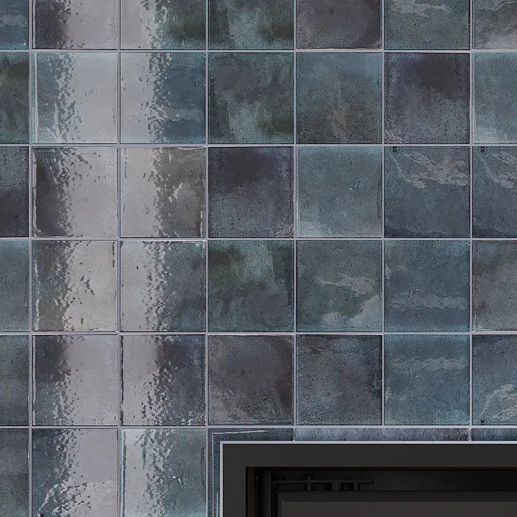 Spruce Blue 4x4 Glossy Square Ceramic Tile (60 pack, 6.48 sq ft/case) by Apollo Tile