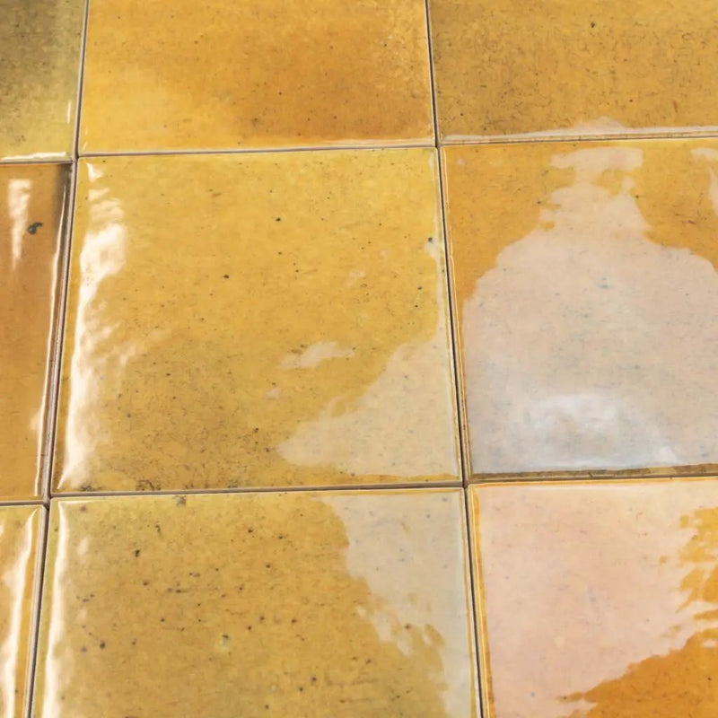 Honey Orange 4x4 Glossy Square Ceramic Tile (60 pack, 6.48 sq ft/case) by Apollo Tile