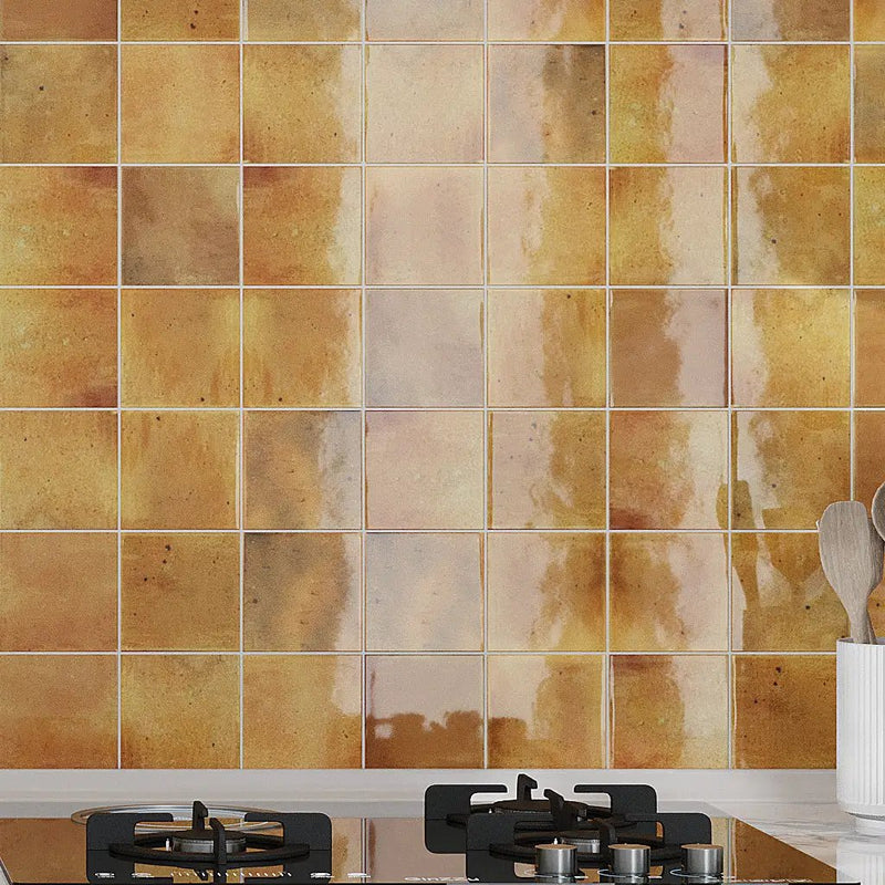 Honey Orange 4x4 Glossy Square Ceramic Tile (60 pack, 6.48 sq ft/case) by Apollo Tile