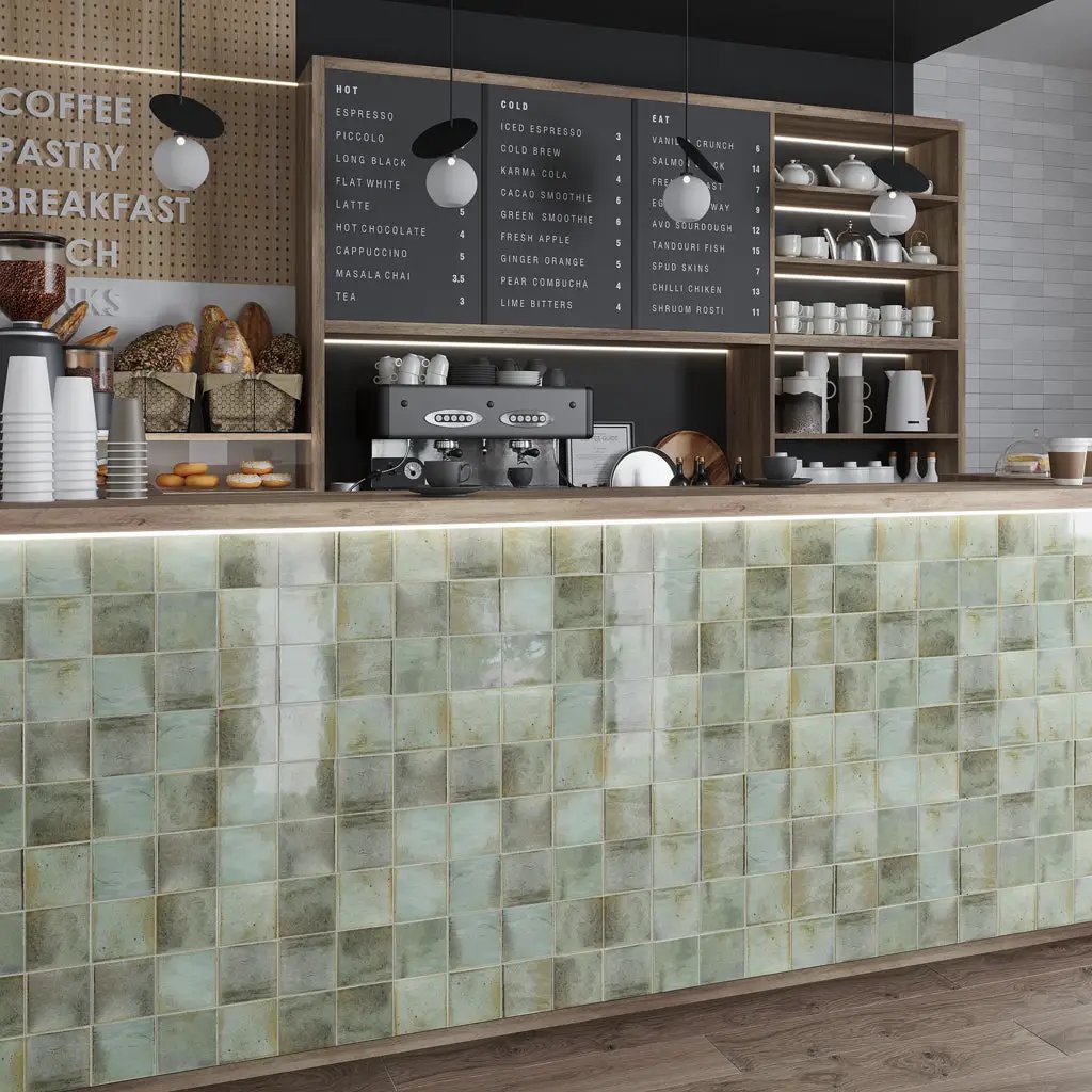 Sage Green 4x4 Glossy Ceramic Subway Tile (60 pack, 6.46 sq ft/case) by Apollo Tile