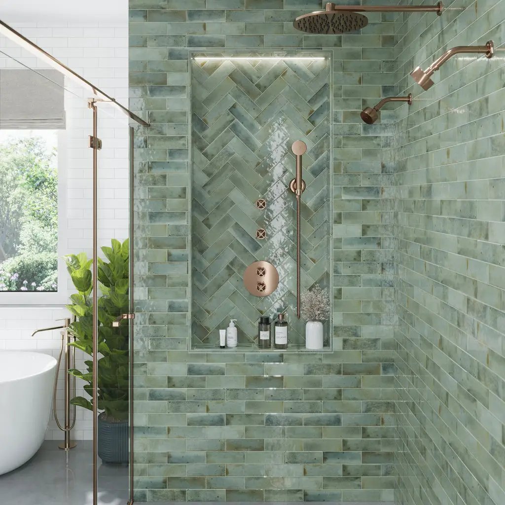 Antiek Sage Green 2.5x8 Glossy Ceramic Subway Tile (38 pack, 5.38 sq ft/case)
