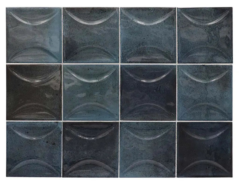 Spruce Blue 4x4 Glossy Ceramic Square Deco Tile (50 pack, 5.39 sq ft/case) by Apollo Tile