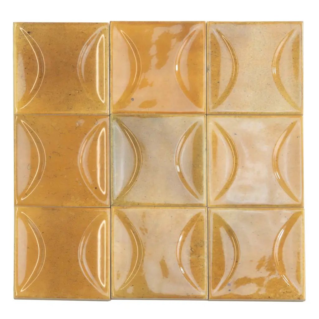 Honey Orange 4x4 Glossy Ceramic Square Deco Tile (50 pack, 5.39 sq ft/case) by Apollo Tile