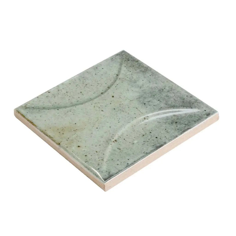 Sage Green 4x4 Glossy Ceramic Square Deco Tile (60 pack, 6.48 sq ft/case) by Apollo Tile