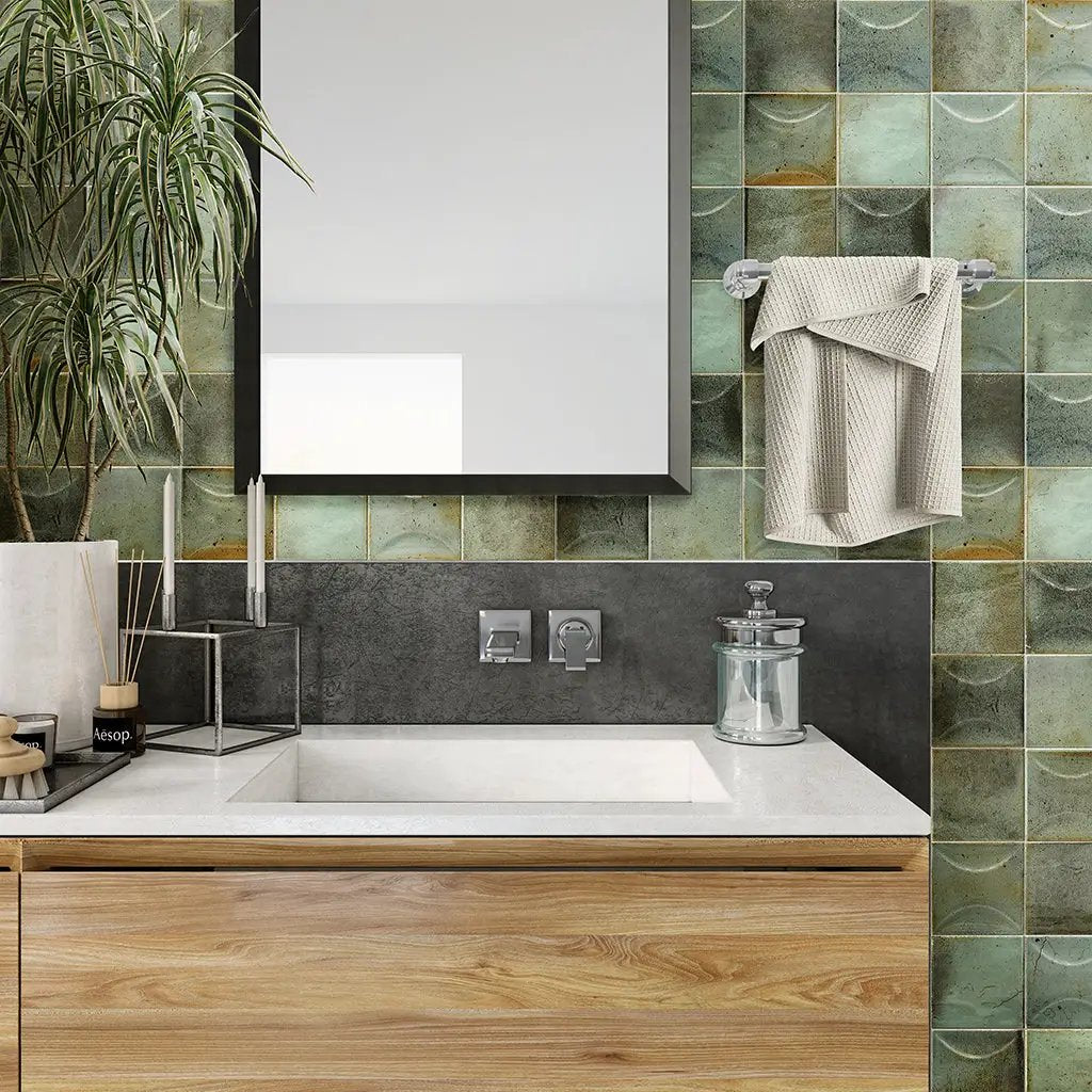 Sage Green 4x4 Glossy Ceramic Subway Tile (60 pack, 6.46 sq ft/case) by Apollo Tile