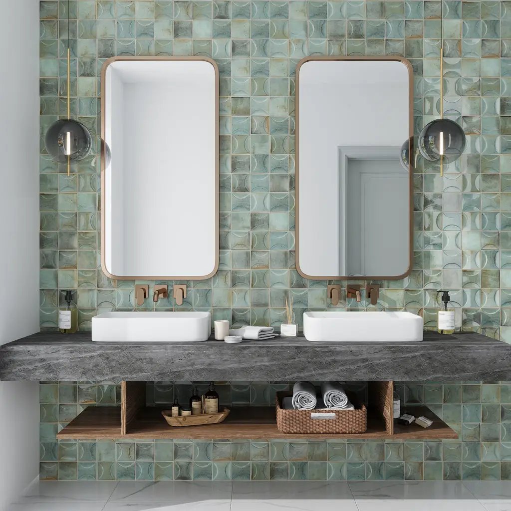 Sage Green 4x4 Glossy Ceramic Subway Tile (60 pack, 6.46 sq ft/case) by Apollo Tile