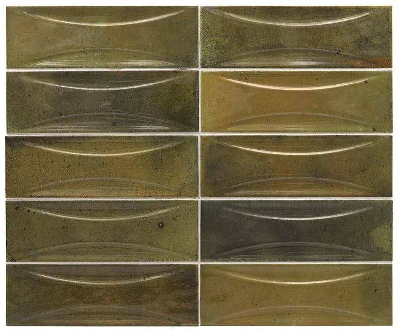 Olive Green 2.5x8 Glossy Ceramic Subway Deco Tile (38 pack, 5.38 sq ft/case) by Apollo Tile