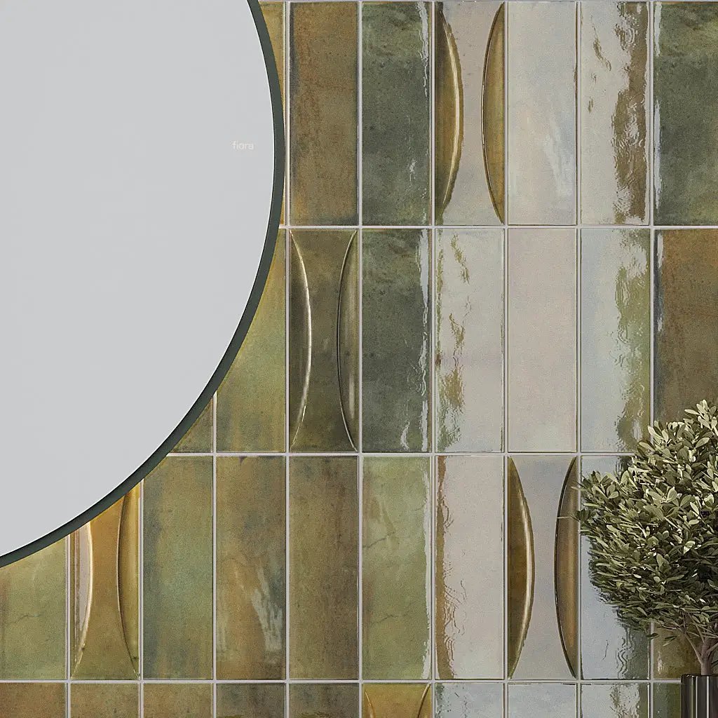 Olive Green 2.5x8 Glossy Ceramic Subway Deco Tile (38 pack, 5.38 sq ft/case) by Apollo Tile