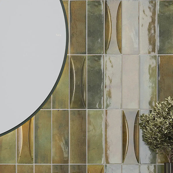 Olive Green 2.5x8 Glossy Ceramic Subway Deco Tile (38 pack, 5.38 sq ft/case)