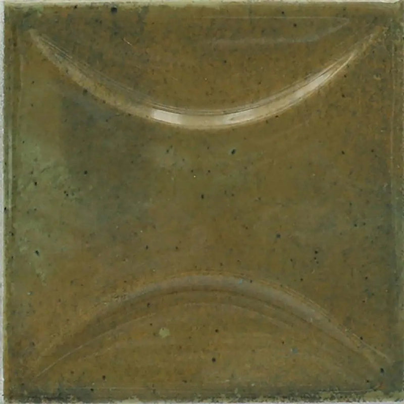 Olive Green 4x4 Glossy Ceramic Square Deco Tile (50 pack, 5.39 sq ft/case) by Apollo Tile
