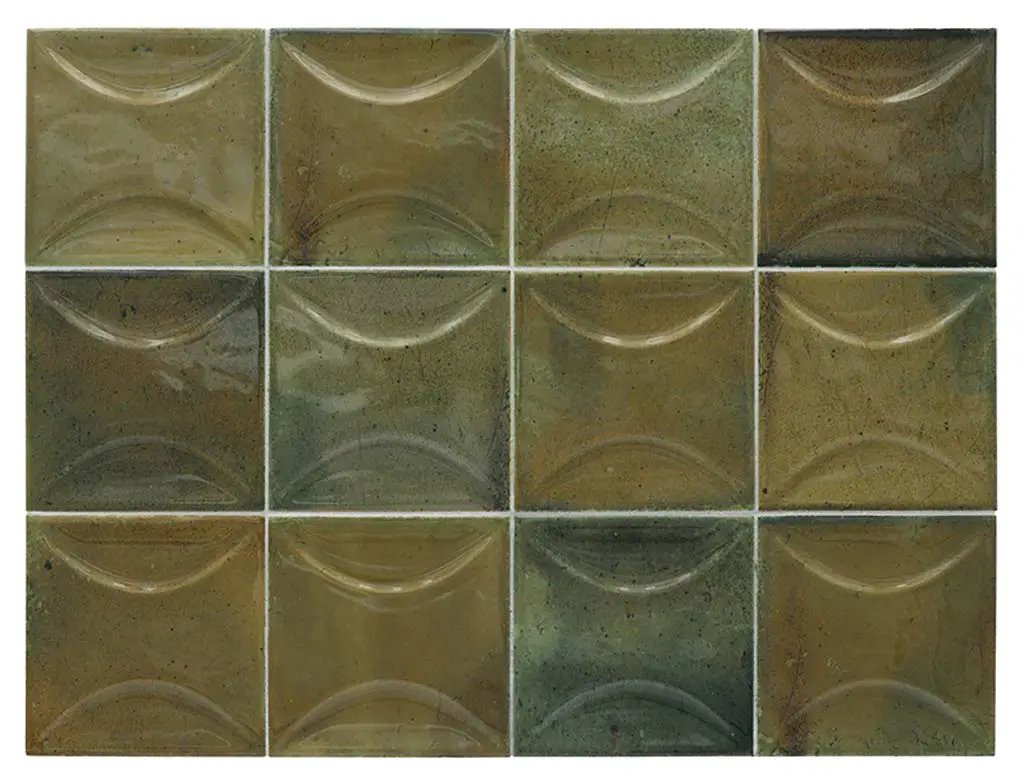 Olive Green 4x4 Glossy Ceramic Square Deco Tile (50 pack, 5.39 sq ft/case) by Apollo Tile