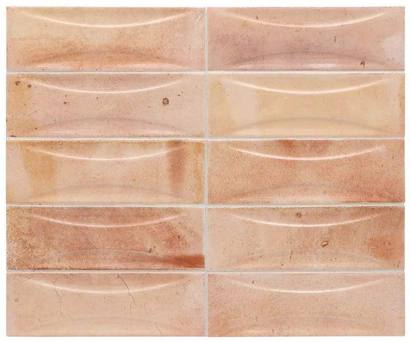 Pink 2.5x8 Glossy Ceramic Subway Deco Tile (38 pack, 5.38 sq ft/case) by Apollo Tile