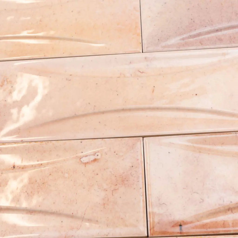 Pink 2.5x8 Glossy Ceramic Subway Deco Tile (38 pack, 5.38 sq ft/case) by Apollo Tile