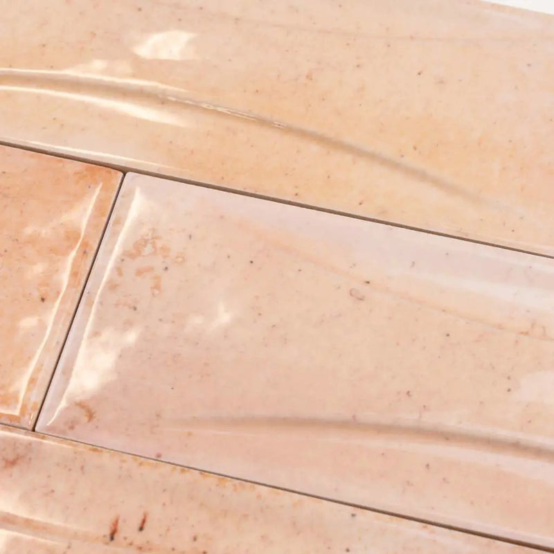 Pink 2.5x8 Glossy Ceramic Subway Deco Tile (38 pack, 5.38 sq ft/case) by Apollo Tile