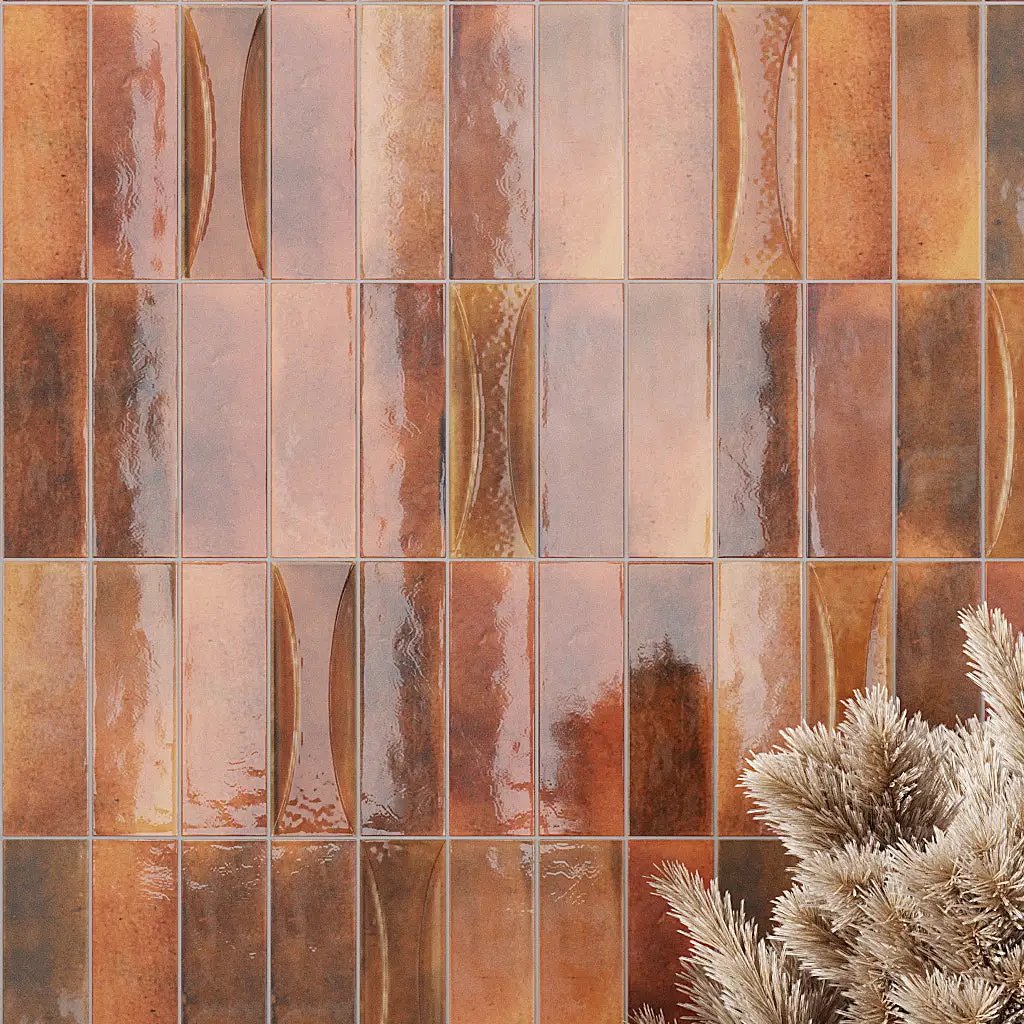 Red 2.5x8 Glossy Ceramic Subway Deco Tile (38 pack, 5.38 sq ft/case) by Apollo Tile