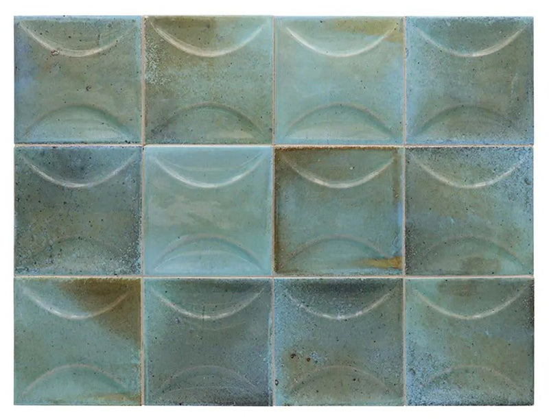 Blue 4x4 Glossy Ceramic Square Deco Tile (60 pack, 6.48 sq ft/case) by Apollo Tile