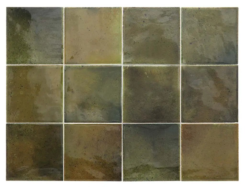 Olive Green 4x4 Glossy Square Ceramic Tile (60 pack, 6.46 sq ft/case) by Apollo Tile