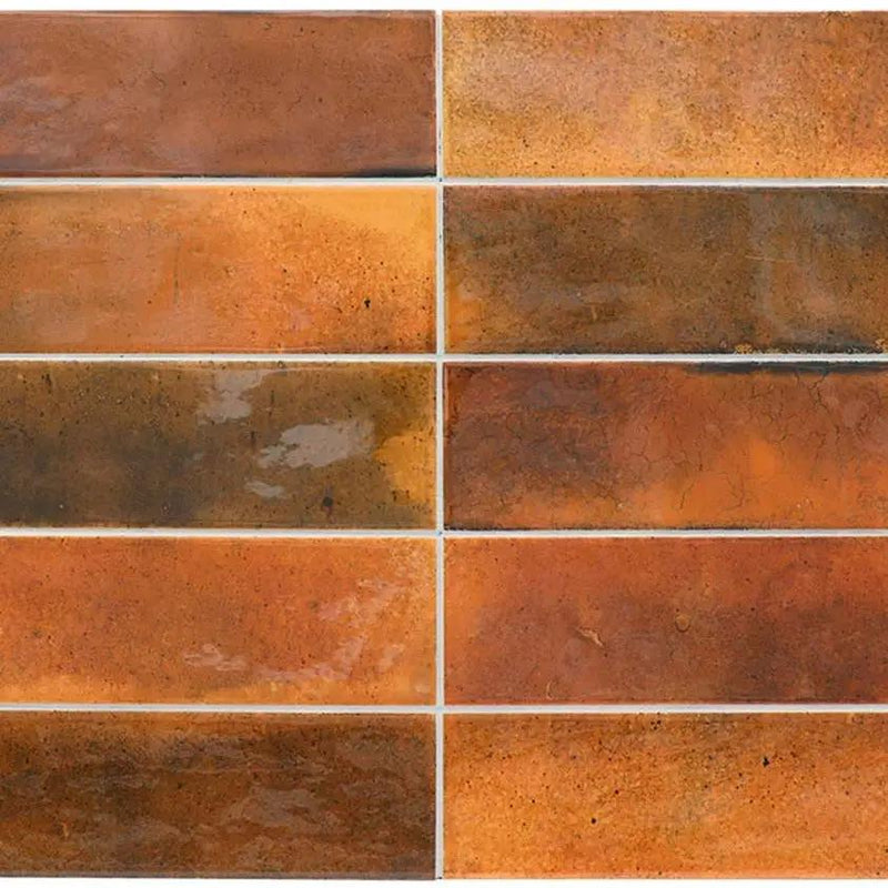 Red 2.5x8 Glossy Ceramic Subway Tile (38 pack, 5.38 sq ft/case) by Apollo Tile