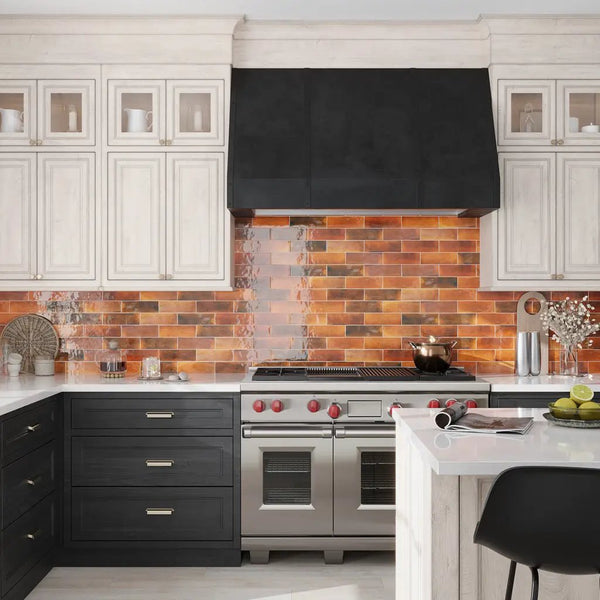 Red 2.5x8 Glossy Ceramic Subway Tile (38 pack, 5.38 sq ft/case), photo 2 of 7