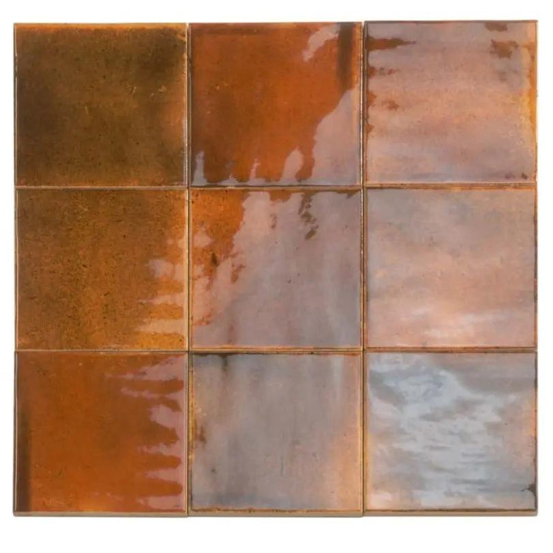 Red 4x4 Glossy Square Ceramic Tile (60 pack, 6.46 sq ft/case) by Apollo Tile