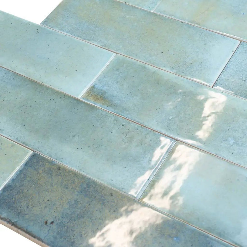 Blue 2.5x8 Glossy Ceramic Subway Tile (38 pack, 5.38 sq ft/case) by Apollo Tile