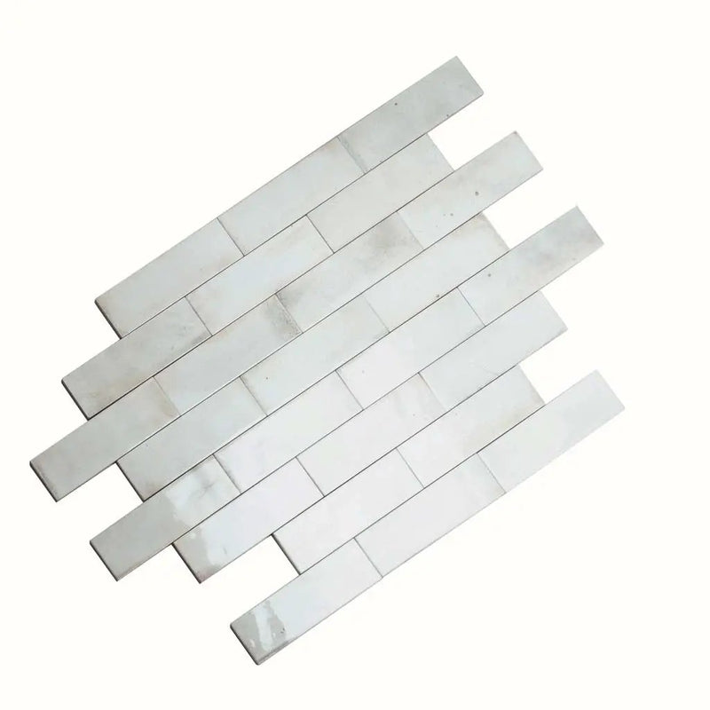 White 2.5x8 Glossy Ceramic Subway Tile (38 pack, 5.38 sq ft/case) by Apollo Tile