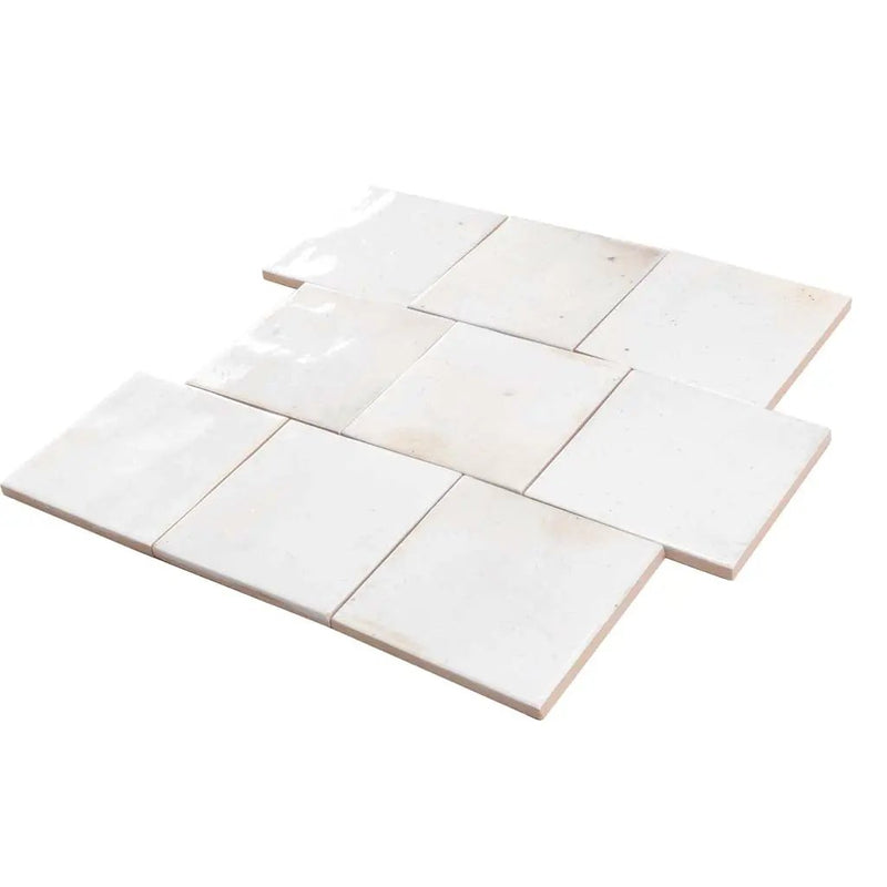 White 4x4 Glossy Square Ceramic Tile (60 pack, 6.46 sq ft/case) by Apollo Tile