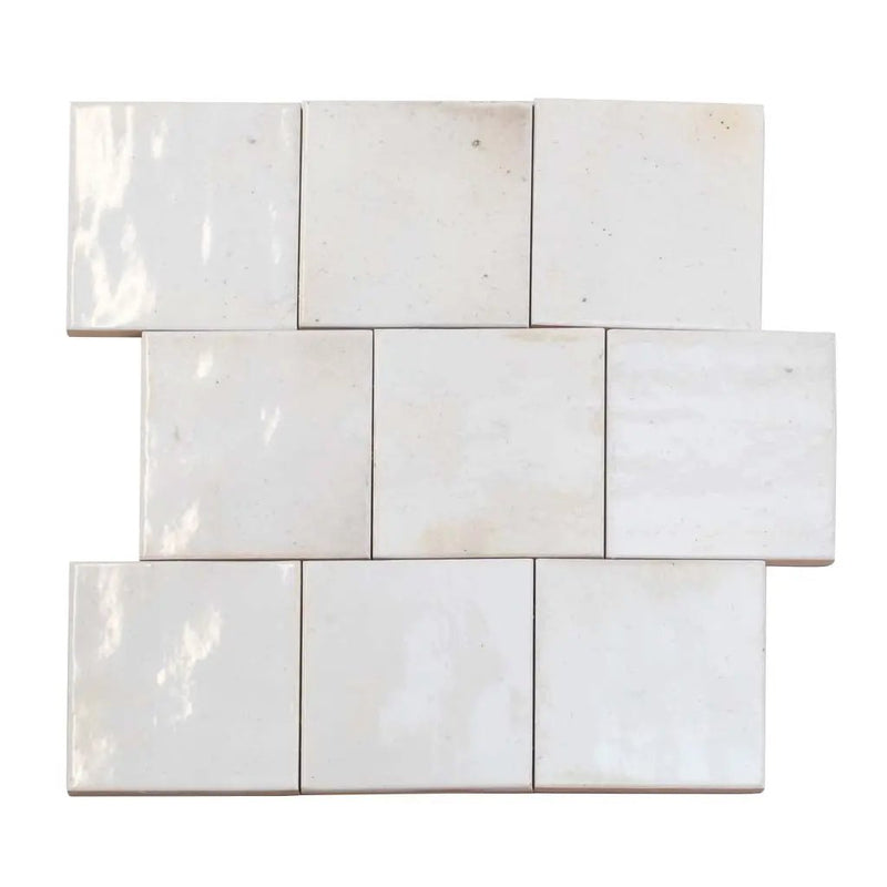 White 4x4 Glossy Square Ceramic Tile (60 pack, 6.46 sq ft/case) by Apollo Tile