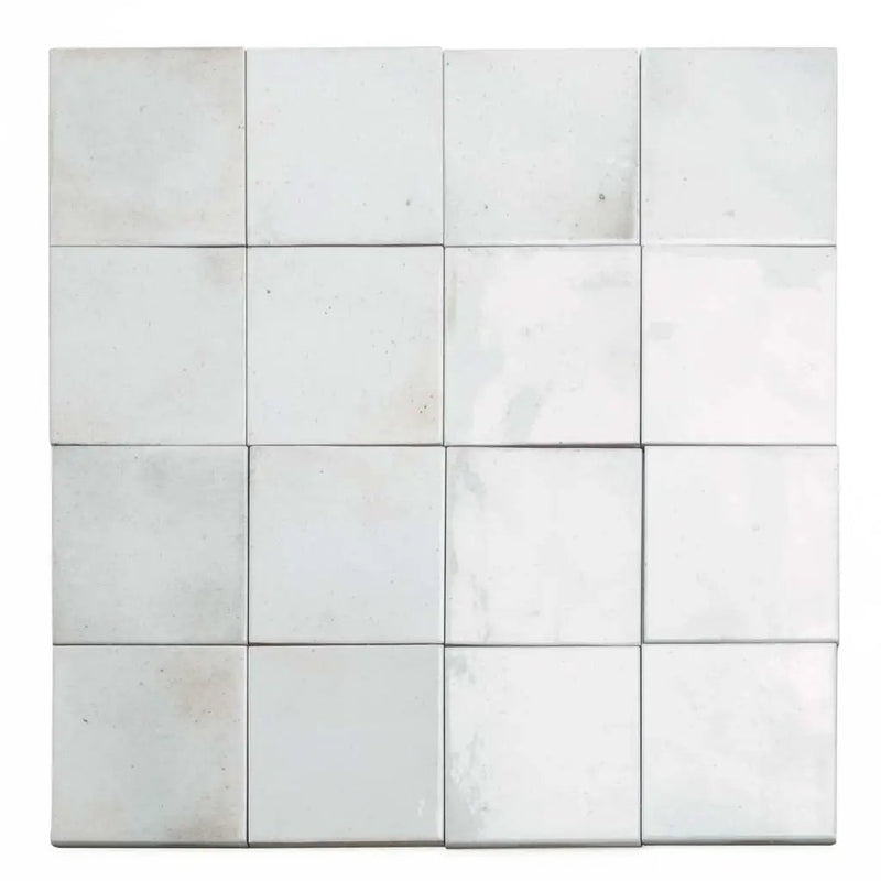 White 4x4 Glossy Square Ceramic Tile (60 pack, 6.46 sq ft/case) by Apollo Tile