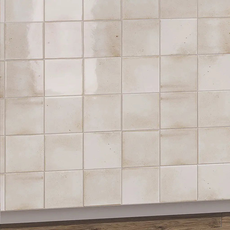 White 4x4 Glossy Square Ceramic Tile (60 pack, 6.46 sq ft/case) by Apollo Tile