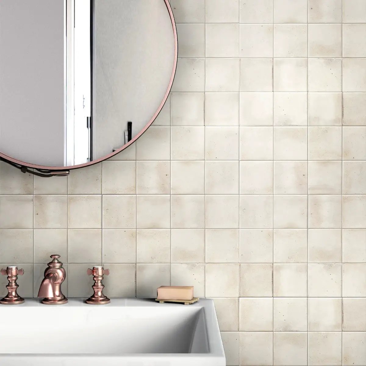 White 4x4 Glossy Square Ceramic Tile (60 pack, 6.46 sq ft/case) by Apollo Tile