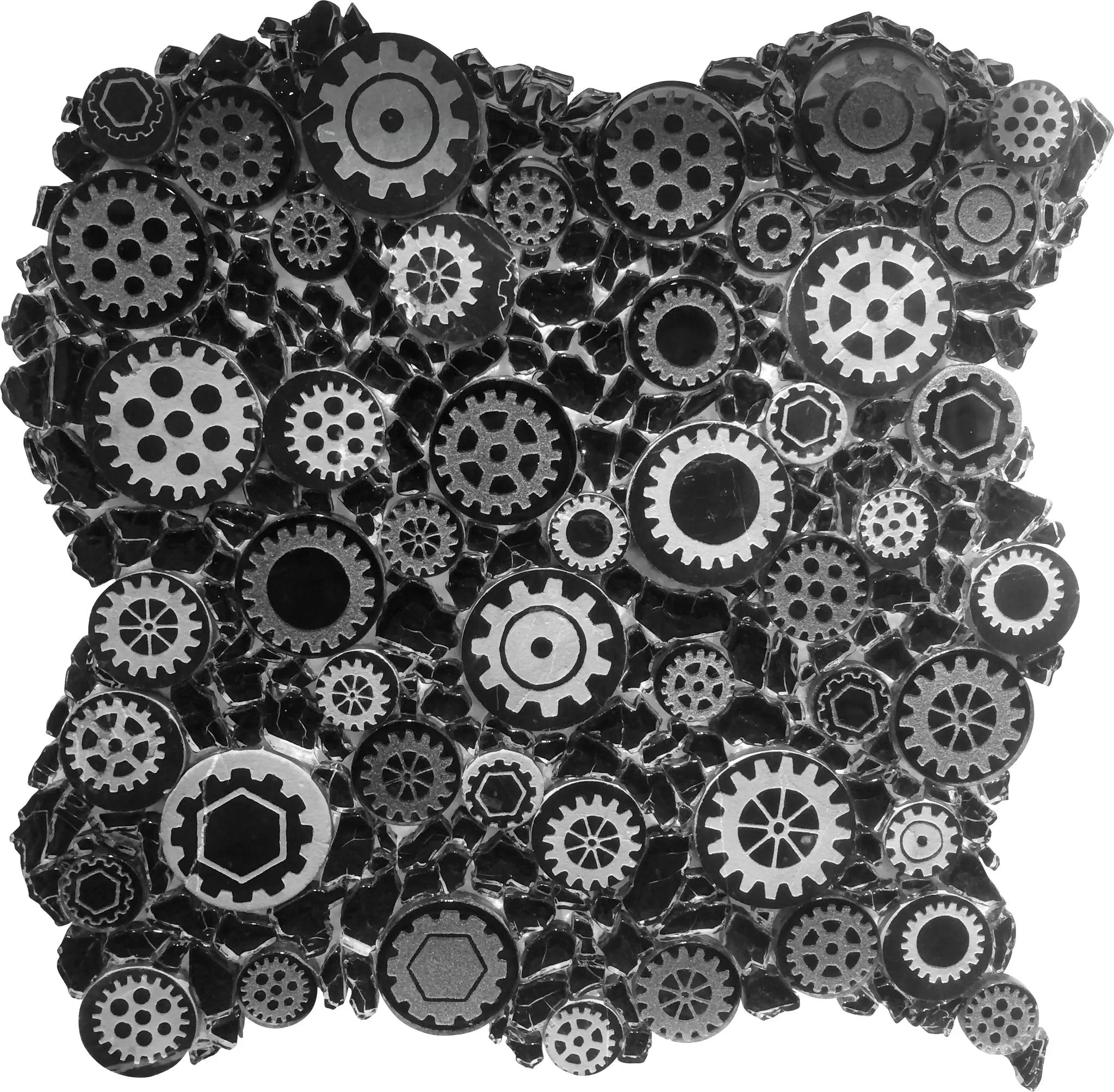 Black 12x12 Glossy Textured Multi-shaped Glass Resin Mosaic Tile (5 pack, 4.67 sq ft/case) by Apollo Tile