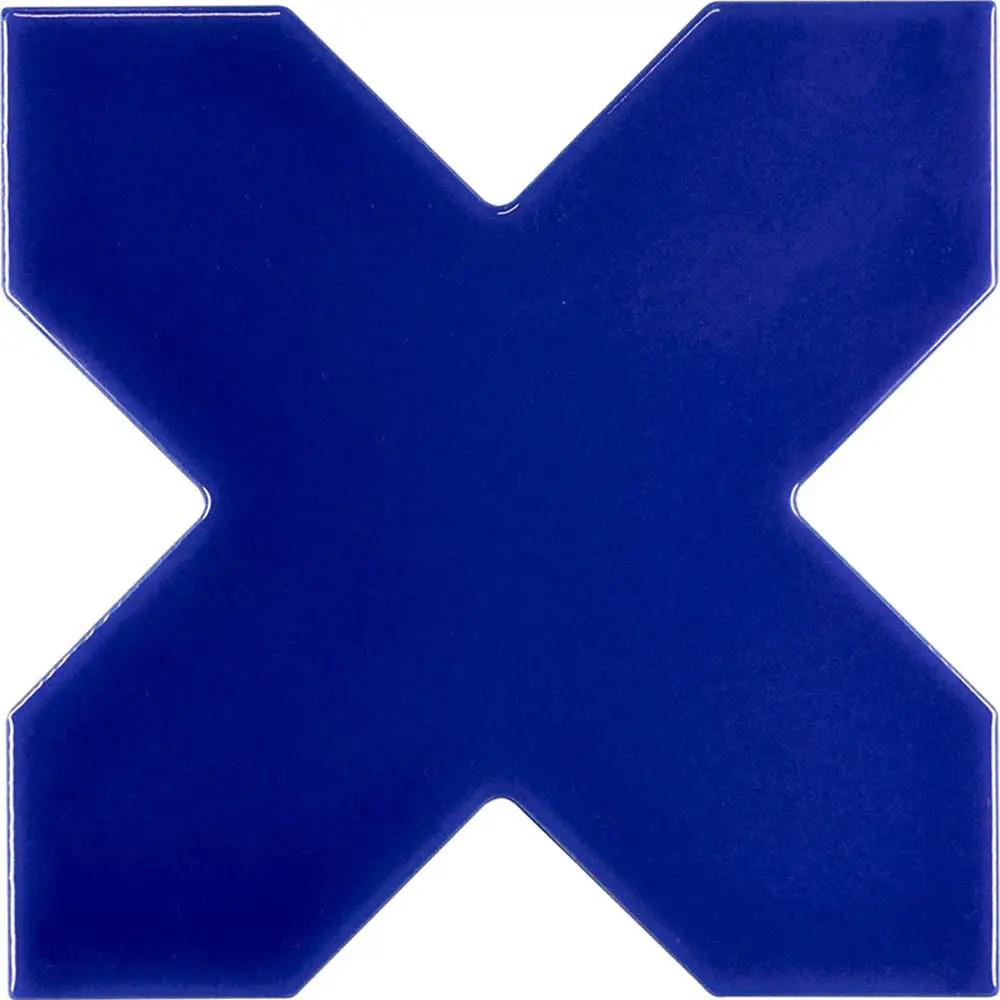 Cobalt Blue 5x5 Glossy Cross Ceramic Tile (27 pack, 5.37 sq ft/case) by Apollo Tile