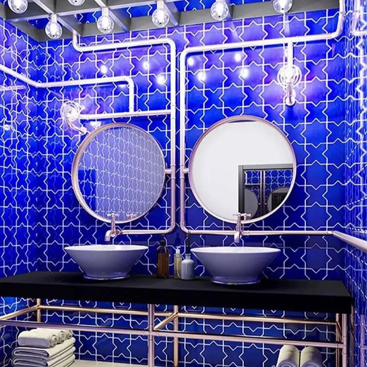 Cobalt Blue 5x5 Glossy Cross Ceramic Tile (27 pack, 5.37 sq ft/case) by Apollo Tile